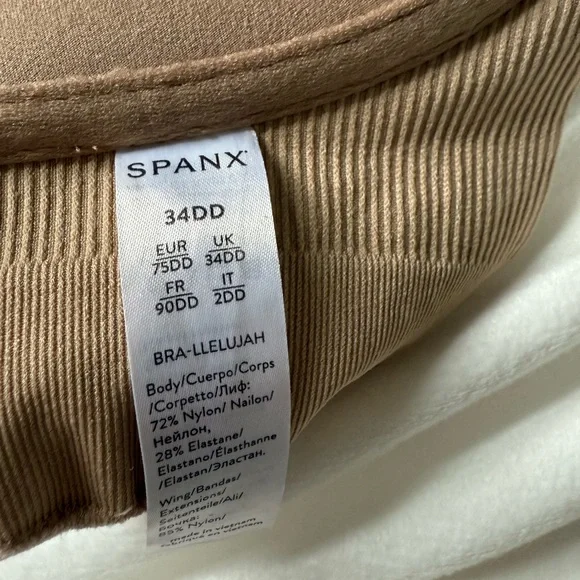 Spanx Bra-llelujah Racerback Seamless Tan Bra 34DD - Picture 3 of 4